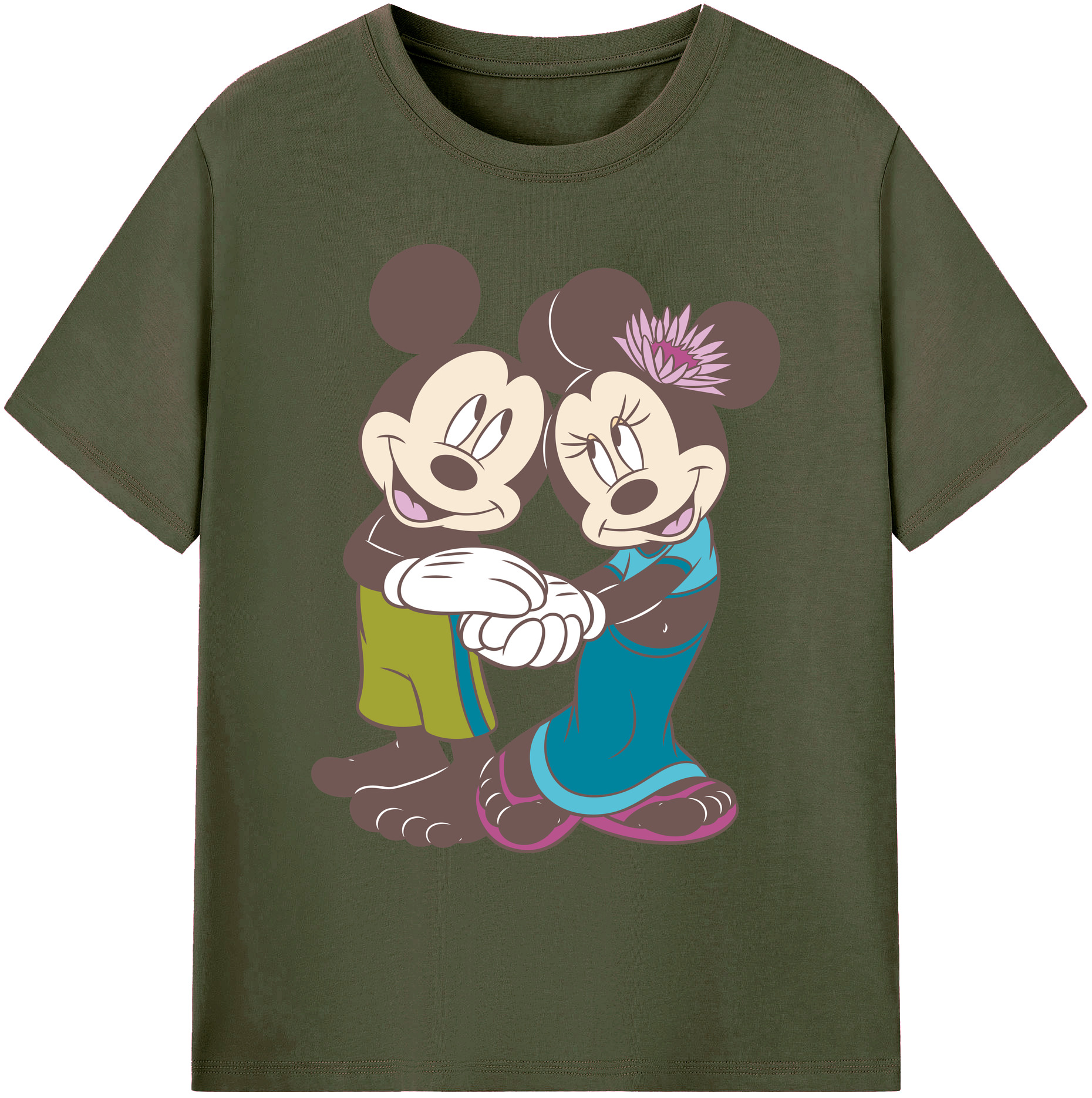 ミッキーマウス Mickey Mouse 綿100％ メンズ半袖Tシャツ｜肌触りやわらか＆通気性